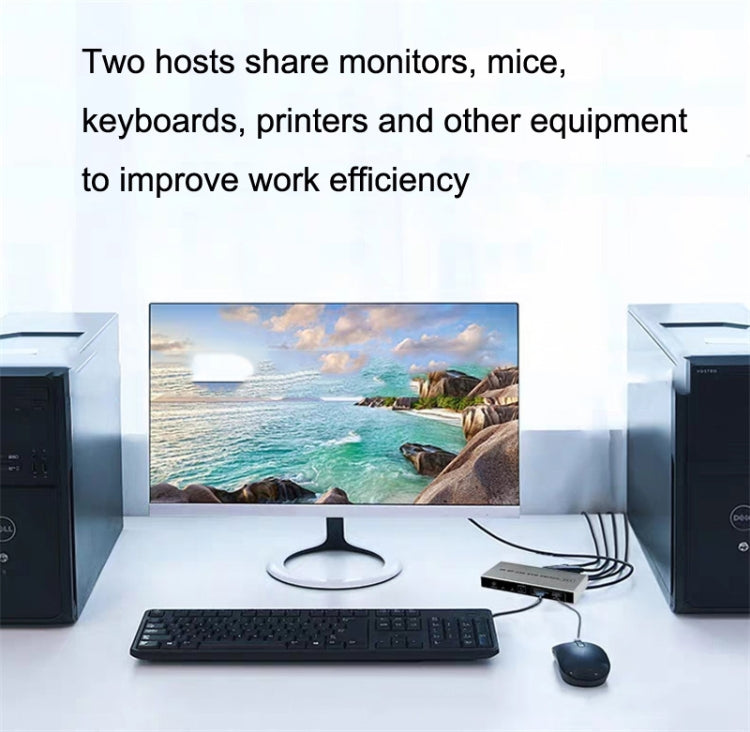 Lisslune | 8K KYSW59 60HZ DP USB KVM Switch 2-in-1 Computer Sharing Device