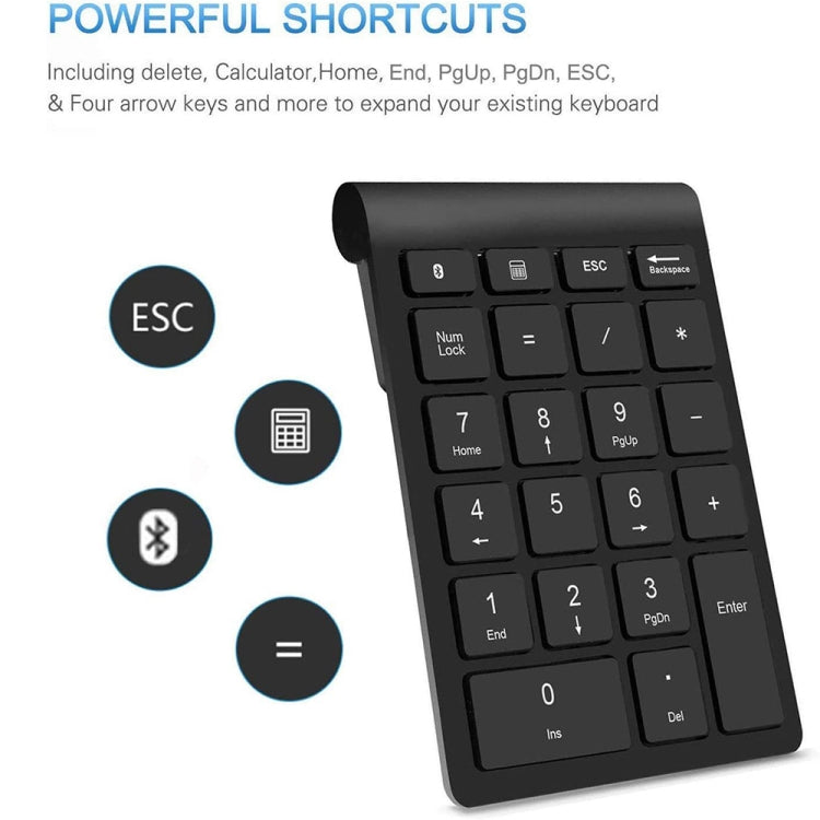 Lisslune | BT304 22 Keys Laptop Mini Wireless Keyboard, Spec: Bluetooth (Silver Black)