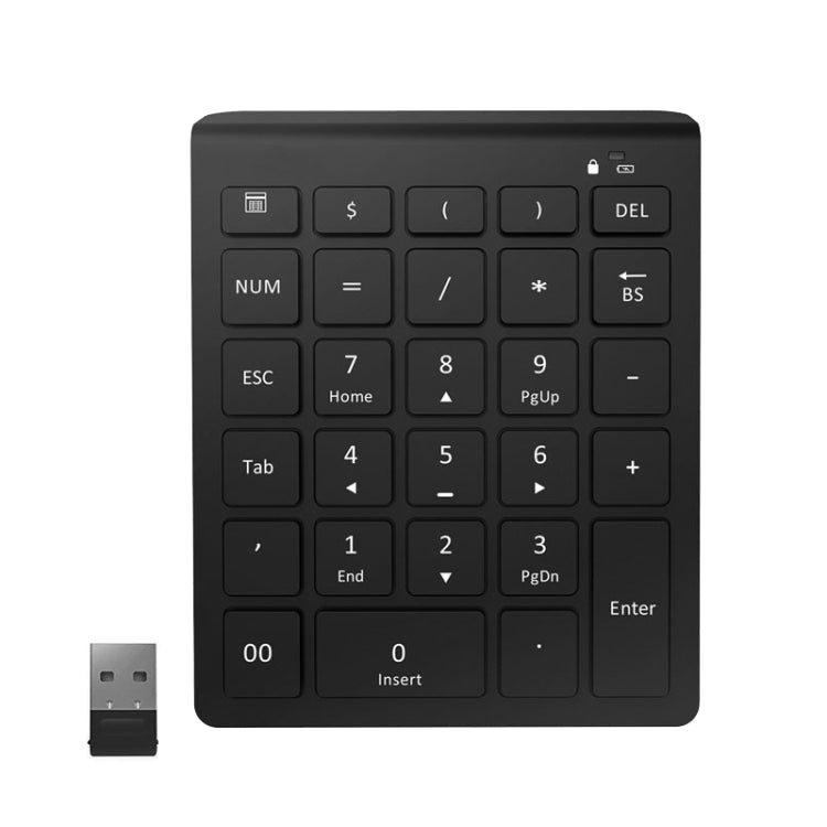 Lisslune | BT302 28 Keys Laptop Mini Wireless Keyboard, Specification: 2.4G (Black)