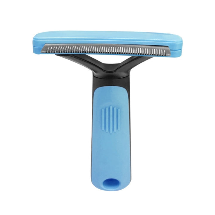 Pet Automatic Hair Trimmer Comb Curved Knot Remover for Cats and Dogs (Blue)