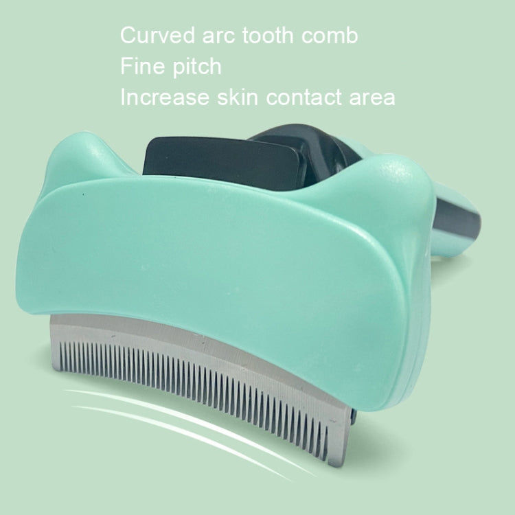 Pet Automatic Hair Trimmer Comb Curved Knot Remover for Cats and Dogs (Blue)