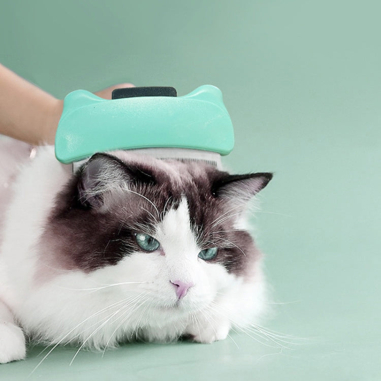Pet Automatic Hair Removal Comb Curved Cat and Dog Comb with Open Knots (Green)