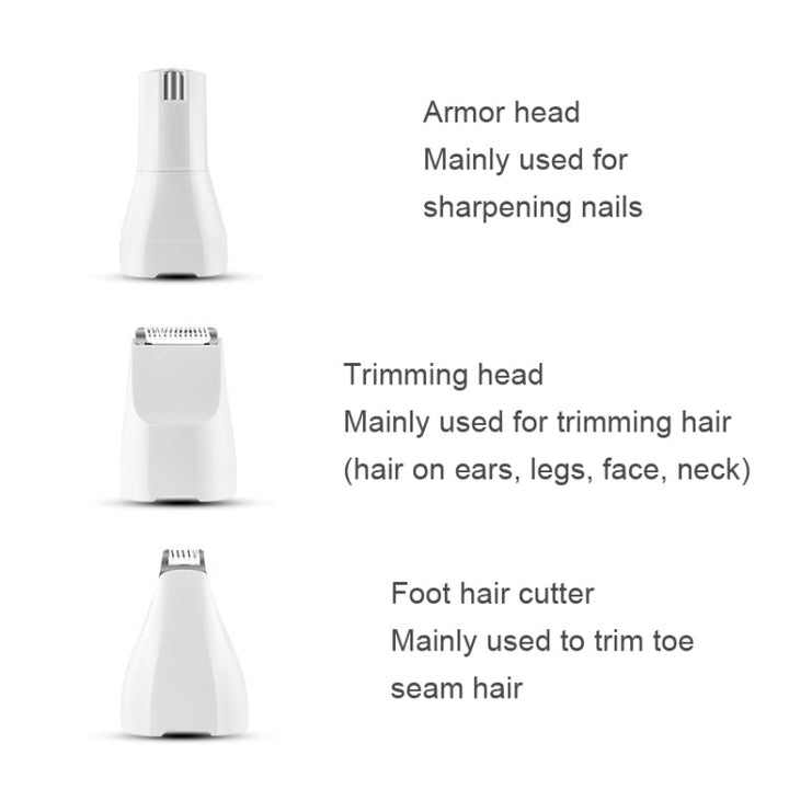 Pet USB Electric Shaver Dog Hair Trimmer Nail Polisher