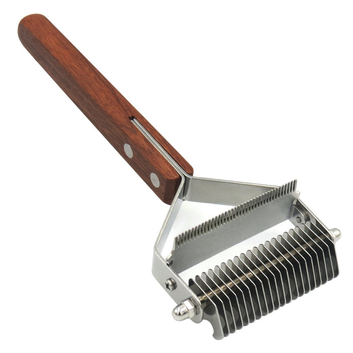 Pet Wooden Handle Dual Purpose Stainless Steel Comb Pet Hair Removal Comb (DS-Y075)