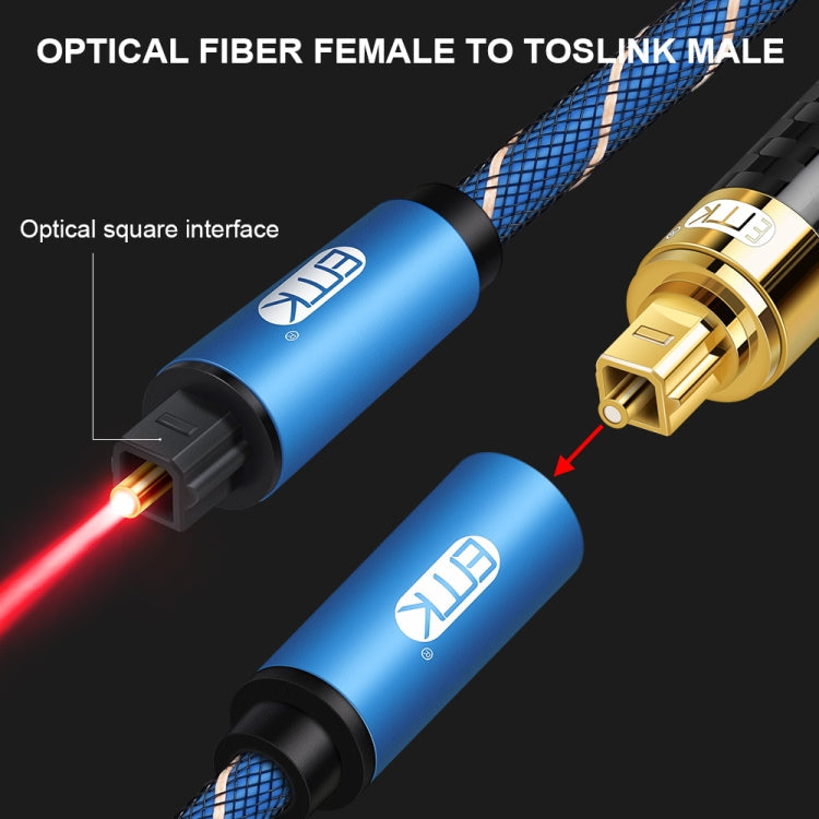Lisslune | EMK Male To Female SPDIF Paired Digital Optical Audio Extension Cable, Cable Length: 3m (Blue)