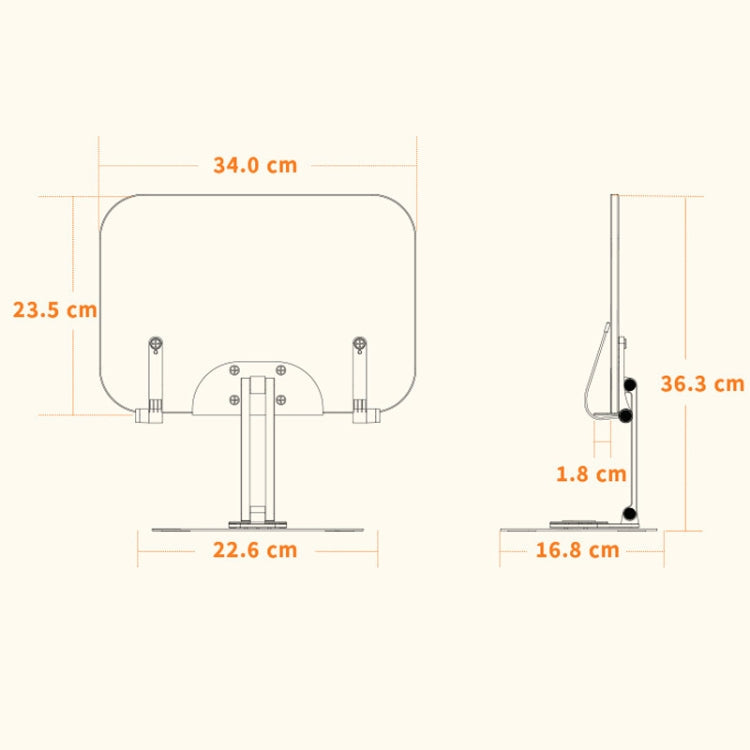Lisslune | R03 Reading Bookshelf Desktop 360-Degree Rotation Multifunctional Height-Adjustable Tablet Stand