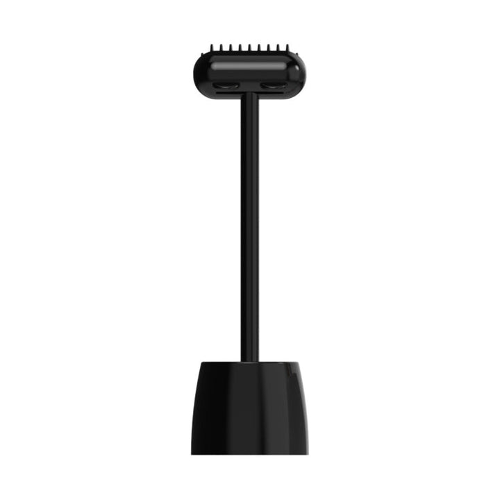 Pet Cat and Dog Supplies Long Handle Comb with Base (Black)