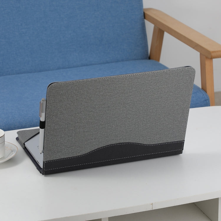 Lisslune | Leather All-in-One Anti-Drop Protective Case for Microsoft Surface Laptop Studio (Cotton Fabric Texture - Light Gray)