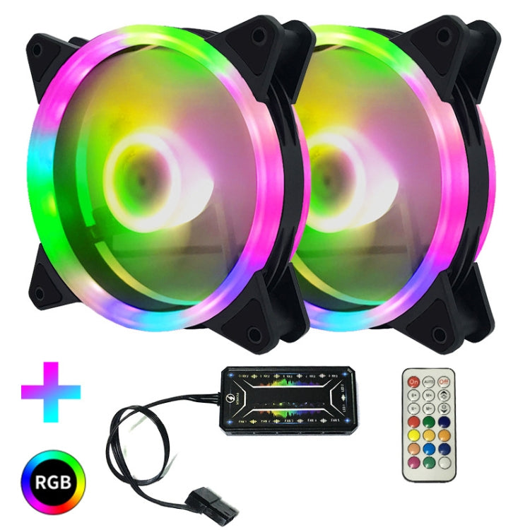 Lisslune | Computer CPU RGB glowing cooler 2 fans + remote control