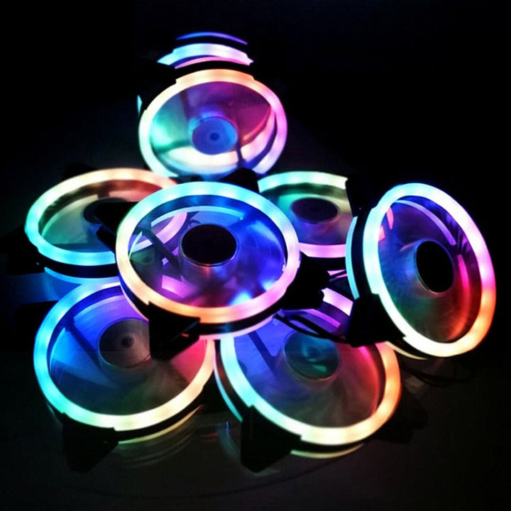 Lisslune | Computer CPU RGB glowing cooler 2 fans + remote control