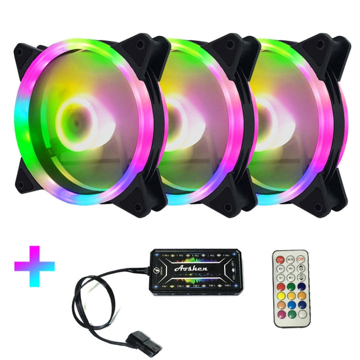Lisslune | Computer CPU RGB glowing cooler 3 fans + remote control