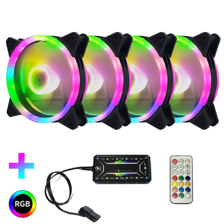 Lisslune | Computer CPU RGB glowing cooler 4 fans + remote control