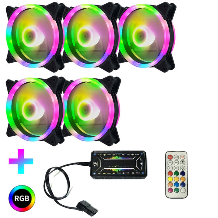 Lisslune | Computer-CPU-RGB-lighting radiator 5 fans + remote control