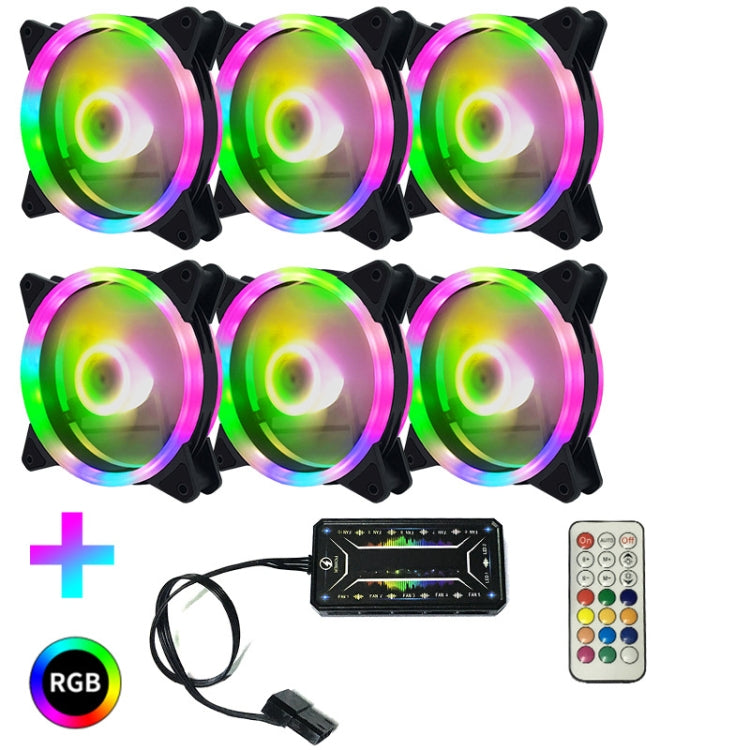 Lisslune | Computer CPU RGB glowing cooler 6 fans + remote control