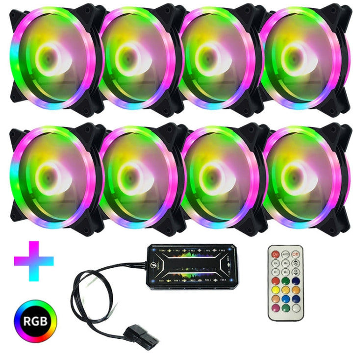 Lisslune | Computer CPU RGB glowing radiator 8 fans + remote control