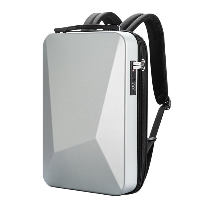 Lisslune | Bopai 61-93318A Hard shell waterproof expandable backpack with USB charging port, Spec: Password (Silver)