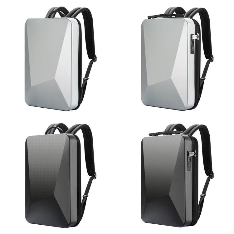 Lisslune | Bopai 61-93318A Hard shell waterproof expandable backpack with USB charging port, Spec: Password (Silver)