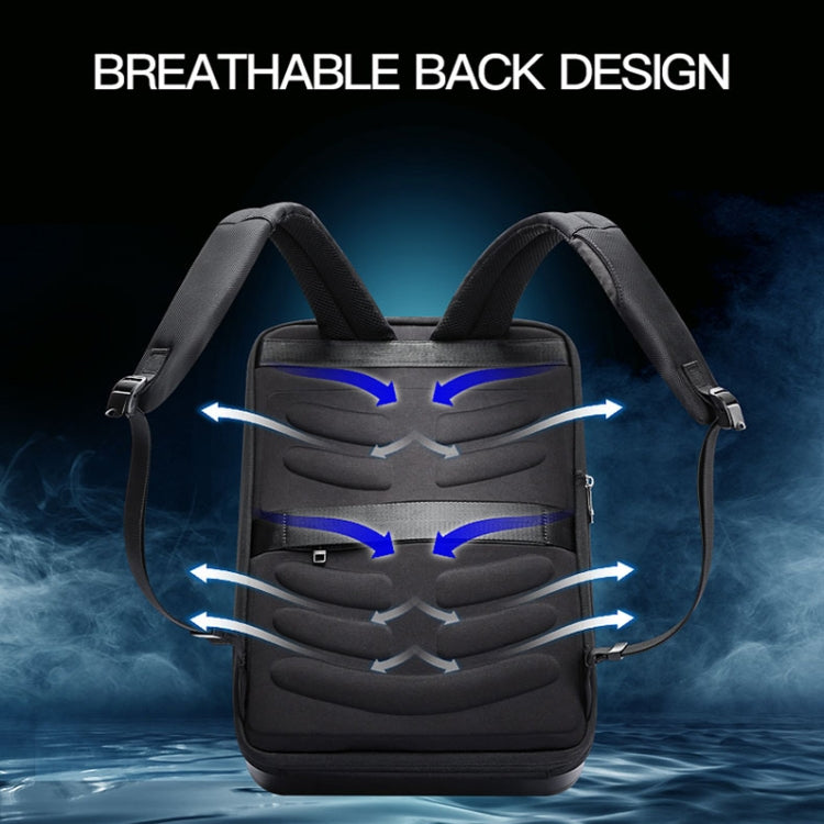 Lisslune | Bopai 61-93318A Hard shell waterproof expandable backpack with USB charging port, Spec: Password (Silver)