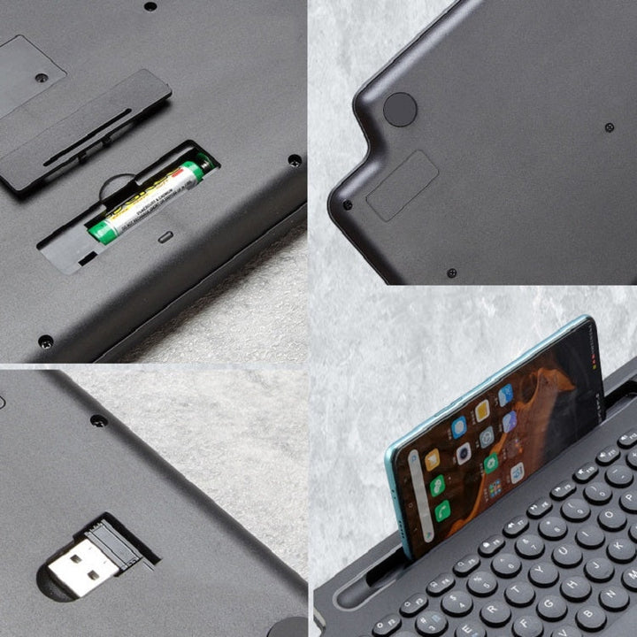 Lisslune | 2.4G Bluetooth Wireless Keyboard with Card Slot Holder with Touchpad