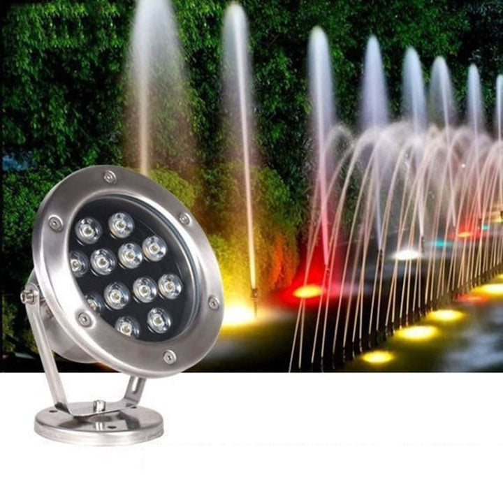 Lisslune | LED Underwater Light Pool Fish Pond Fountain Waterproof Landscape Light 24W (Warm White)