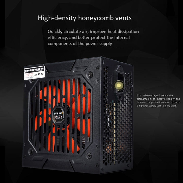Lisslune | EVESKY 700WS ATX 12V Computer Power Supply with 12cm Fan
