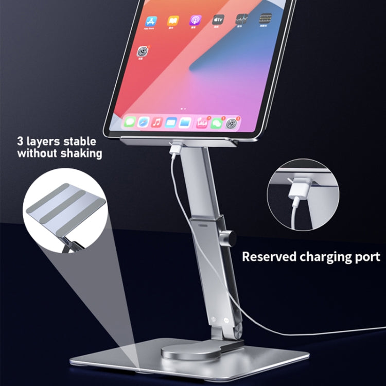 Lisslune | JUNDNE H06 Desktop Foldable Phone Holder Portable Telescopic Rotating Tablet Stand (Dark Gray)