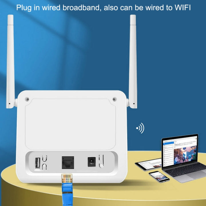 Lisslune | VR312 4G LTE Router 4G CPE FDD/TDD Card Mobile Router MOD Malay Version EU Plug (White)