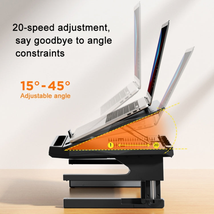 Lisslune | Double Layer Folding Laptop Stand Aluminum Computer Height Adjustable Frame (Black)