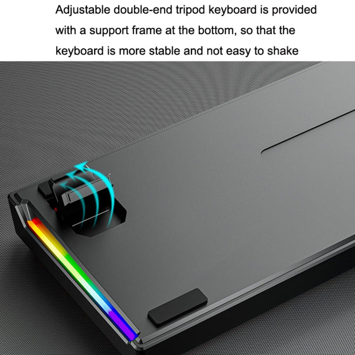 Lisslune | LEAVEN K620 61 Keys Hot Plug-in Illuminated Gaming Wired Mechanical Keyboard, Cable Length: 1.8 m, Color: White Green Shaft