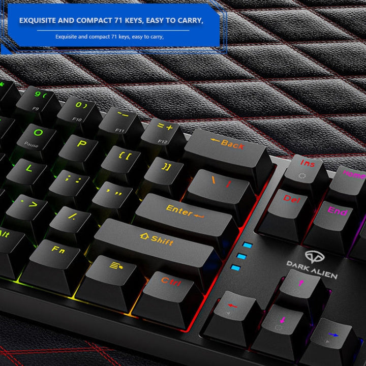 Lisslune | Dark Alien K710 71 Keys Illuminated Gaming Wired Keyboard, Cable Length: 1.8m, Color: Pink Green Shaft