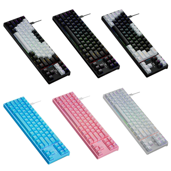Lisslune | Dark Alien K710 71 Keys Illuminated Gaming Wired Keyboard, Cable Length: 1.8 m, Color: Blue-Green Shaft