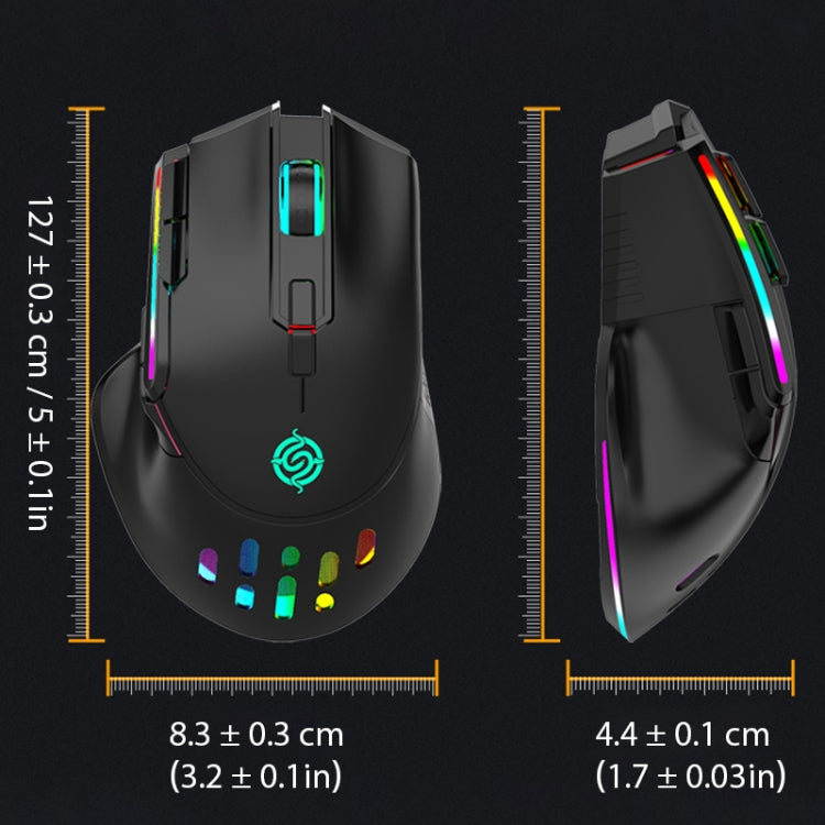 Lisslune | K-Snake BM520 9-Button 3200DPI 2.4G RGB Wireless Dual-Mode Gaming Mouse (White)