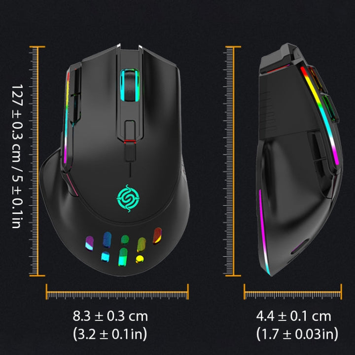 Lisslune | K-Snake BM520 9-Button 3200DPI 2.4G RGB Wireless Dual-Mode Gaming Mouse (White)