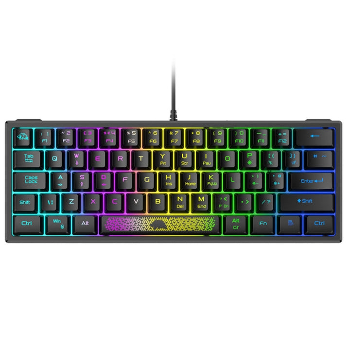 Lisslune | ZIYOULANG K61 62 Keys Gaming RGB Lighting Notebook Wired Keyboard, Cable Length: 1.5m (Black)