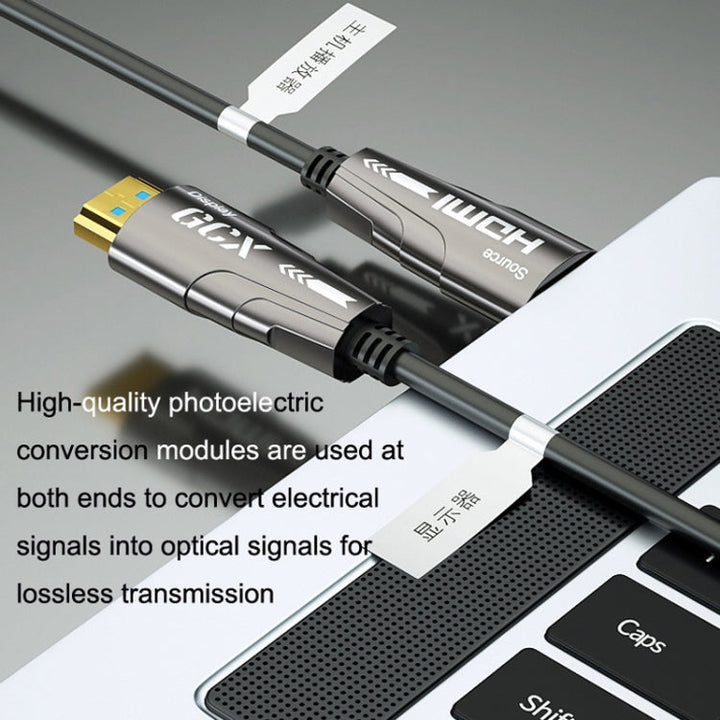 Lisslune | HDMI 2.0 Male To HDMI 2.0 Male 4K HD Active Optical Cable, Cable Length: 35m
