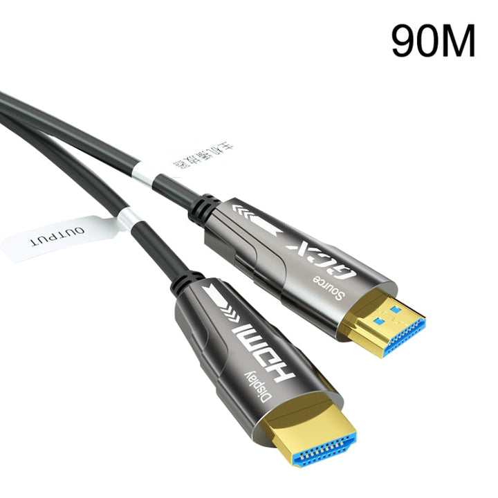 Lisslune | HDMI 2.0 Plug to HDMI 2.0 Plug 4K HD Active Optical Cable, Cable Length: 90m
