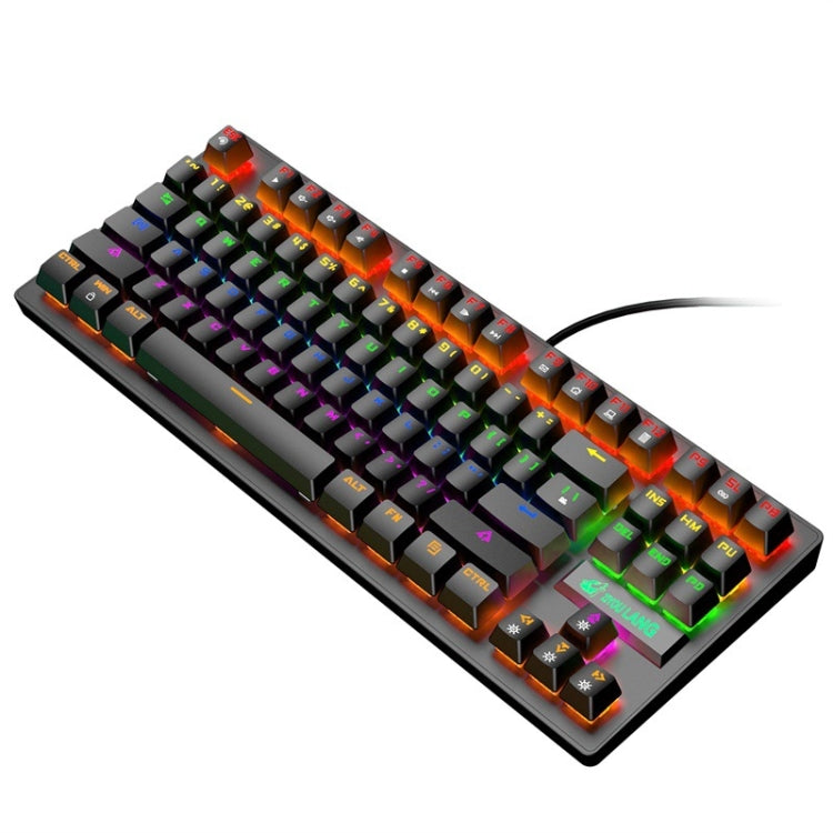 Lisslune | ZIYOULANG K2 87 Keys Office Laptop Punk Glowing Mechanical Wired Keyboard, Cable Length: 1.5m, Color: Black