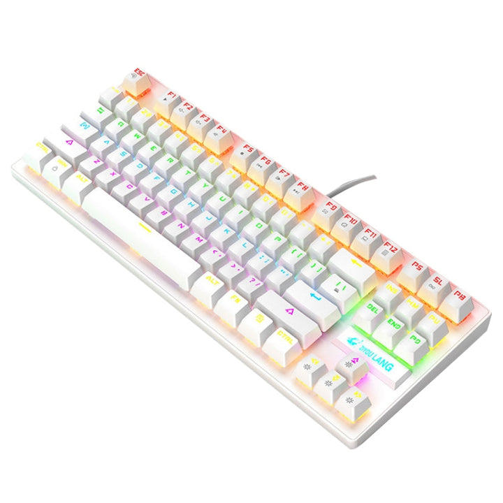 Lisslune | ZIYOULANG K2 87 Keys Office Laptop Punk Illuminating Mechanical Wired Keyboard, Cable Length: 1.5m, Color: White