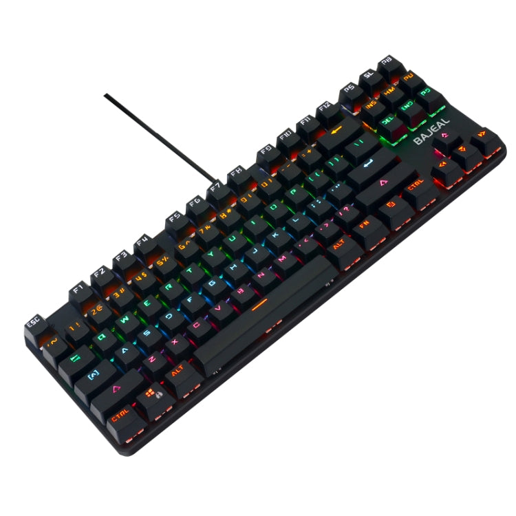 Lisslune | BAJEAL K100 87 Keys Green Shaft Wired Mechanical Keyboard, Cable Length: 1.6m(Black)