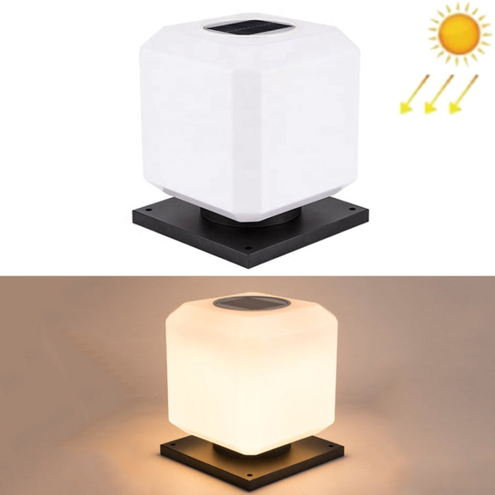Lisslune | 003 Solar Square Outdoor Post Light LED Waterproof Wall Lights, Size: 30cm (Warm Light)