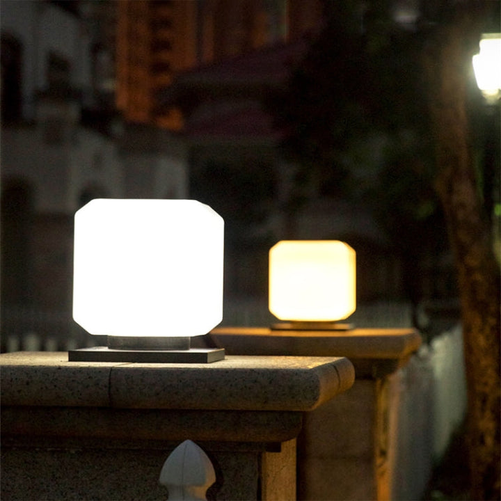 Lisslune | 003 Solar Square Outdoor Post Light LED Waterproof Wall Lights, Size: 30cm (Warm Light)
