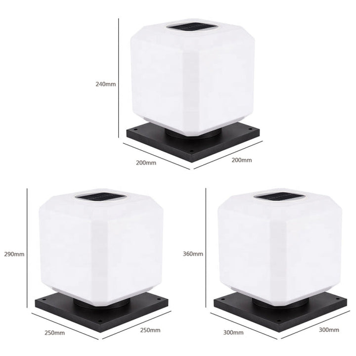 Lisslune | 003 Solar Square Outdoor Post Light LED Waterproof Wall Lights, Size: 30cm (Warm Light)