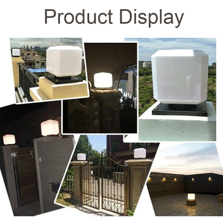 Lisslune | 003 Solar Square Outdoor Post Light LED Waterproof Wall Lights, Size: 30cm (Warm Light)