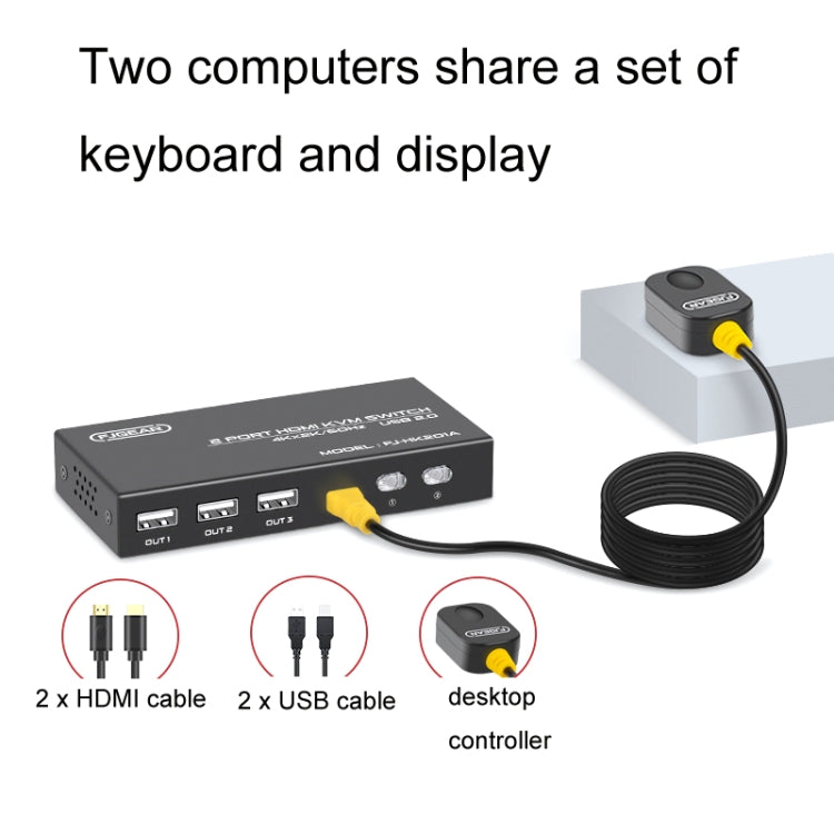 Lisslune | FJGEAR FJ-HK201A 60Hz HD Audio And Video HDMI To KVM Switcher