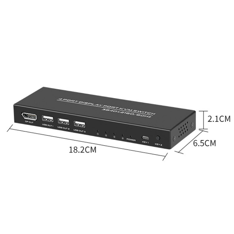 Lisslune | FJGEAR FJ-DK401 60HZ 4 Ports DP+USB To KVM Switcher With Desktop Controller
