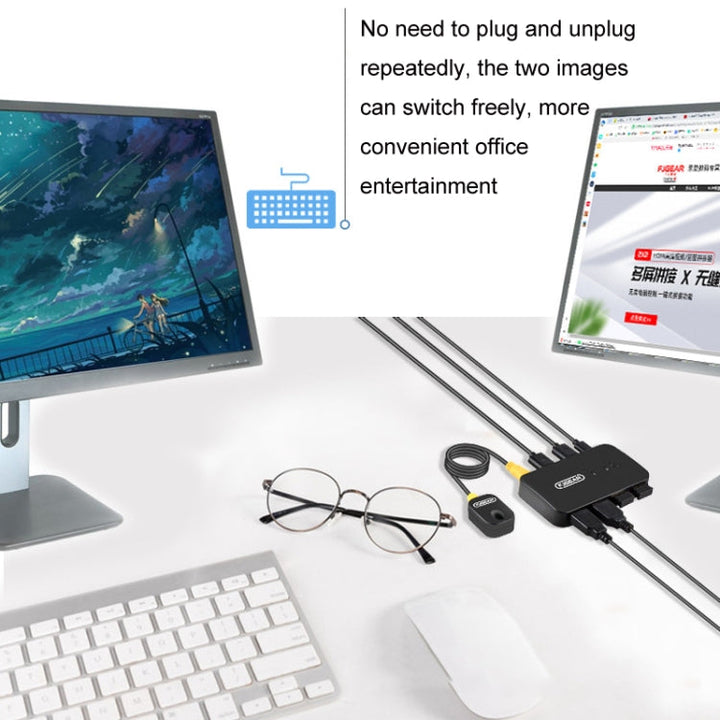 Lisslune | FJGEAR2 FJ-U302 3 In 2 Out USB Shared Shared Switch Expander With Desktop Controller Cable