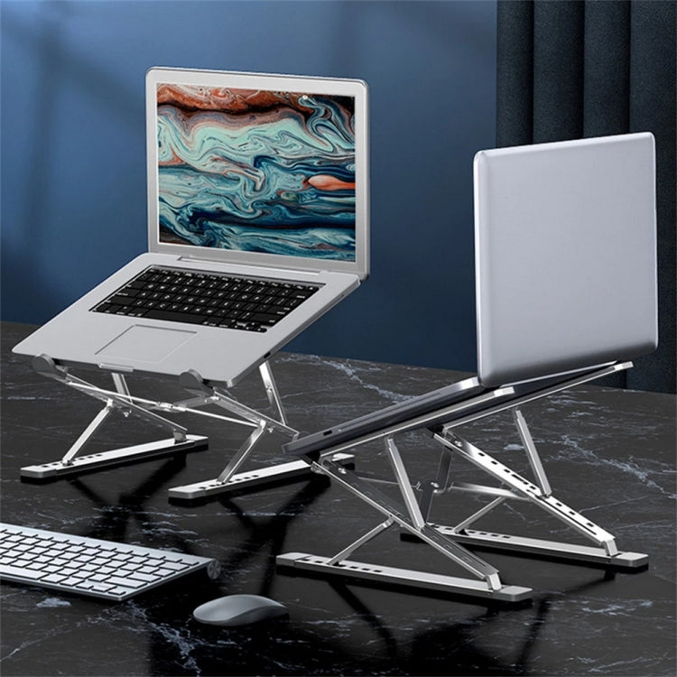 Lisslune | N8 Double Layer Foldable Aluminum Alloy Laptop Heat Dissipation Stand, Color: Silver