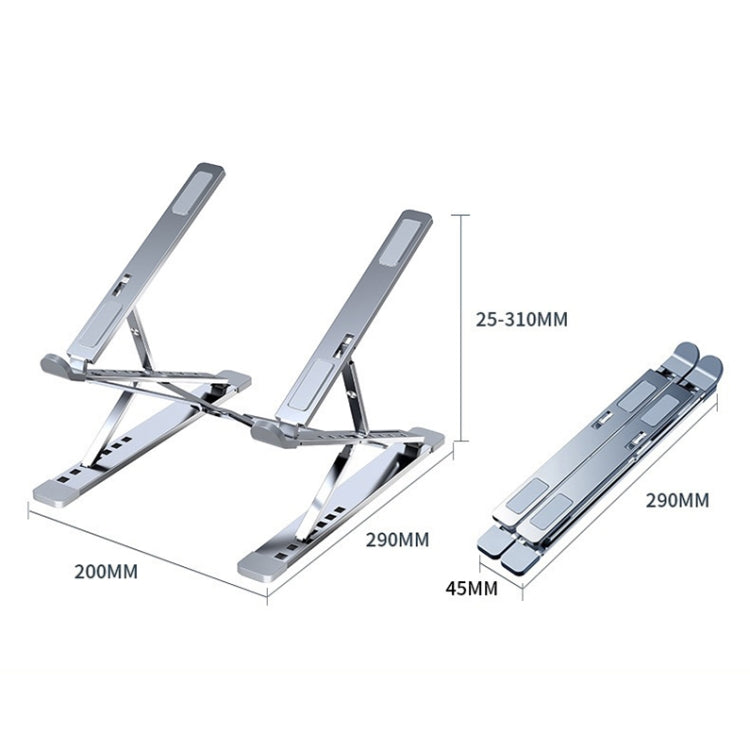 Lisslune | N8 Double Layer Foldable Lift Aluminum Alloy Laptop Heat Dissipation Stand, Color: Gray