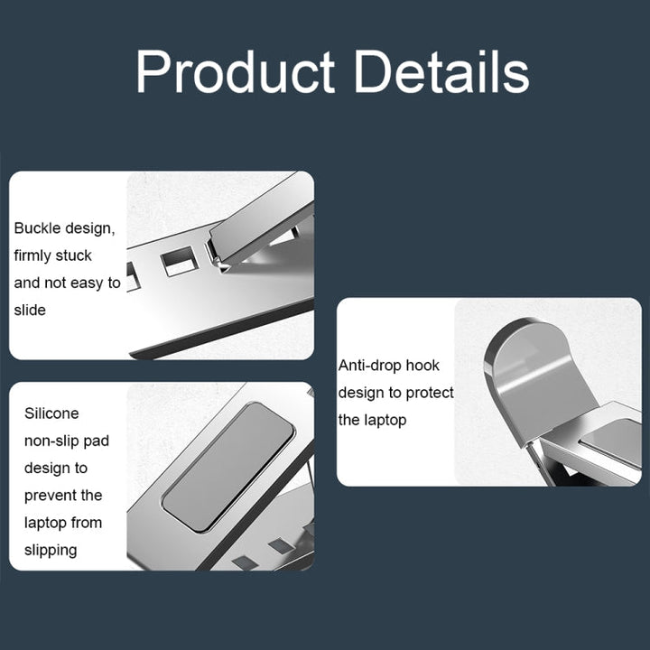 Lisslune | N8 Double Layer Foldable Lift Aluminum Alloy Laptop Heat Dissipation Stand, Color: Gray