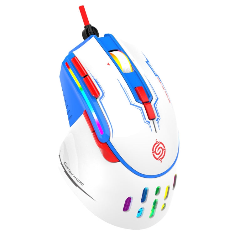 Lisslune | K-Snake Q15 9 Keys RGB Light Effect Wired Mechanical Mouse, Cable Length: 1.5 m (White)